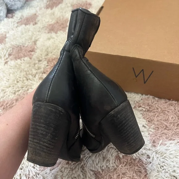 Free People Black Leather Ankle Boots - Picture 9 of 12